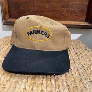 Vintage Style Tan and Black Farmers Hat